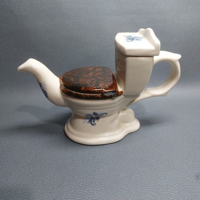 Rare Tony Carter Novelty Toilet Teapot, Vintage (Damaged see description)