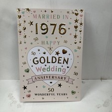 Golden (50th) Wedding Anniversary (Married In 1976) Greeting Card (medium)