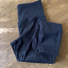 Zella Women  s Black Ribbed Activewear Stretchable Ankle leggings Pants Size S