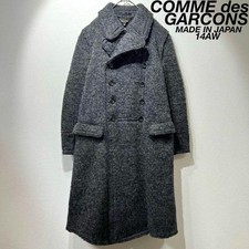 14AW COMME des GARCONS Mohair wool double trench coat, size S