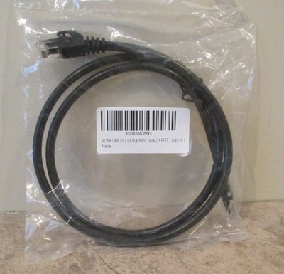 MONK CAT6 Ethernet Cable - 3ft - Black - NIP