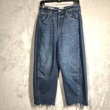 Universal Thread High Rise Barrel Jeans Women  s 6 Blue Denim Cropped Loose