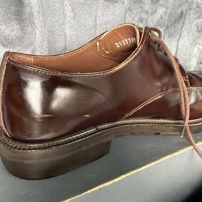 Brooks‎ Brothers Mens 8.5 D Dark Brown Leather Lace Up Blucher Made In Italy Vintage ALDEN Dark Brown Shell Cordovan Wing Tip Oxfords  main image 4