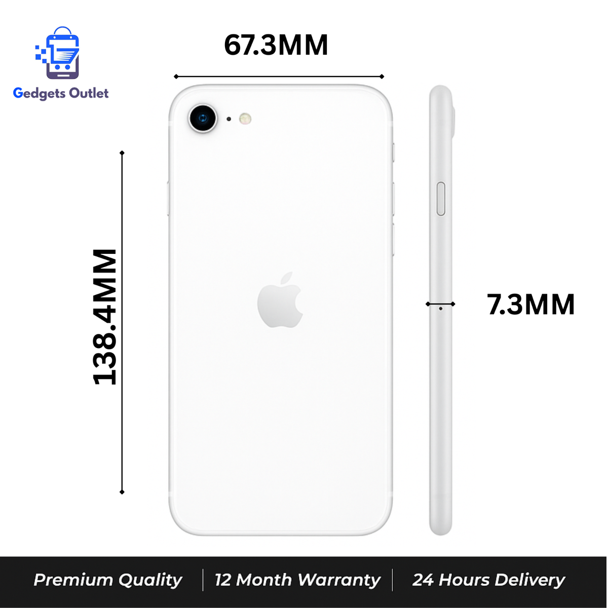 Apple iPhone SE 2nd Gen. - 128GB - White (Unlocked) A2296 (GSM