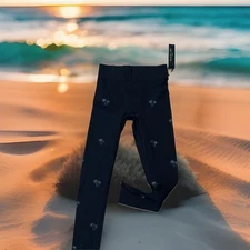 NWT Black Line Noli Sunset Leggings Black Onyx Large/L Palm Tree $128