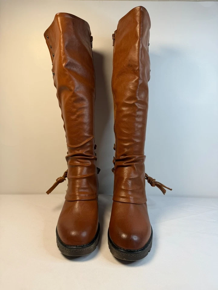 Eva & Zoe Riding Boot Women's Size 7M Brown Calf  Zipper Closure Soft Inner - Image 2 of 4