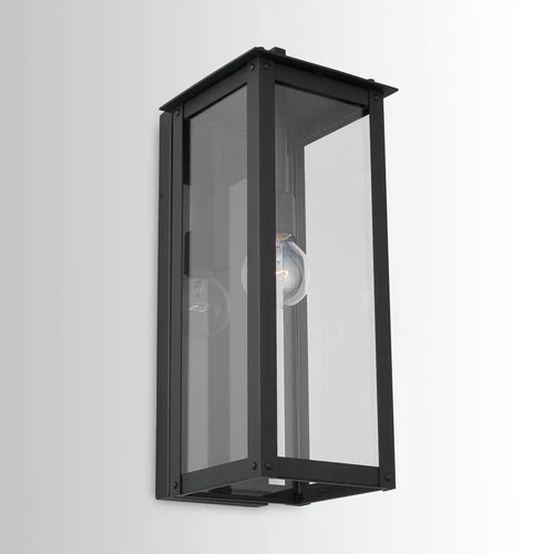 Hunt 20 3/4" High Black Aluminum Outdoor Lantern Wall Light - Picture 1 of 7