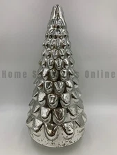 Pottery Barn Mercury Glass Tree Cloche Silver Large 22" H #U311