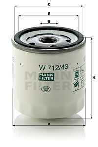 Mann-Filter W712/43 ÖLfilter FüR Austin Ford Ford USA Mazda Morgan Rover Skoda-image
