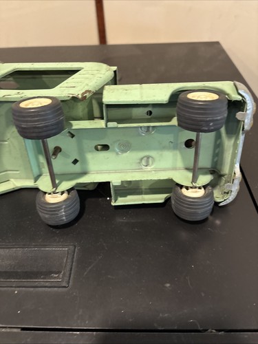 Vintage Tonka Pressed Steel Green Auto Transport Car Carrier Hauler Semi - Picture 4 of 7