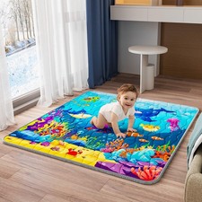 Baby Play Mat, 50x50 Thickened Playpen Mat, Waterproof Non-Slip, Foldable B...
