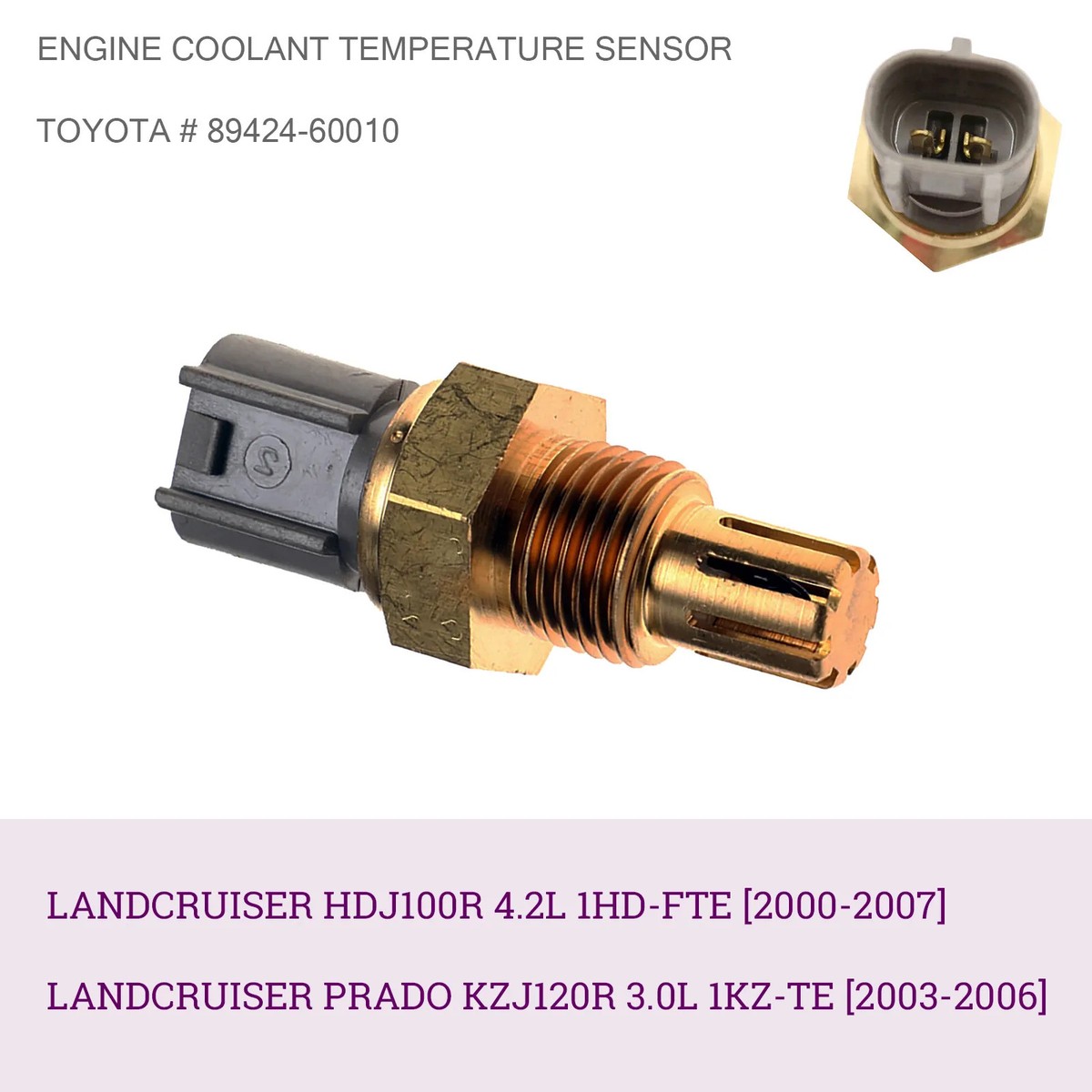 Coolant Temperature Sensor for Toyota Landcruiser Prado KZJ120 3.0