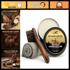 Leather Saddle Soap Kit - 3-Piece Cleaner  Conditioner for Boots, Tack  Saddle