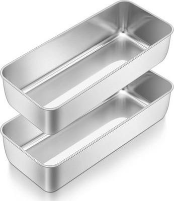 Loaf Pan 12 x 5 Inch Stainless Steel Loaf Pans Baking Bread 2 Pack Large Bread