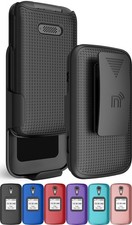 Hard Case Cover and Belt Clip Holster Combo for Lively Jitterbug Flip 2 Phone
