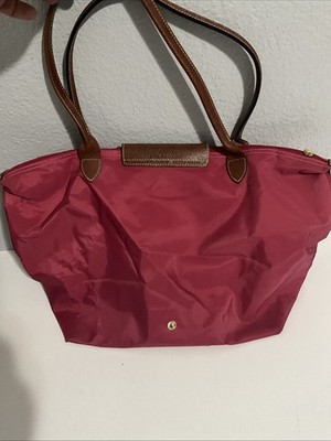 Longchamp Le Pliage Shopping Modele Depose nylon & leather tote handbag