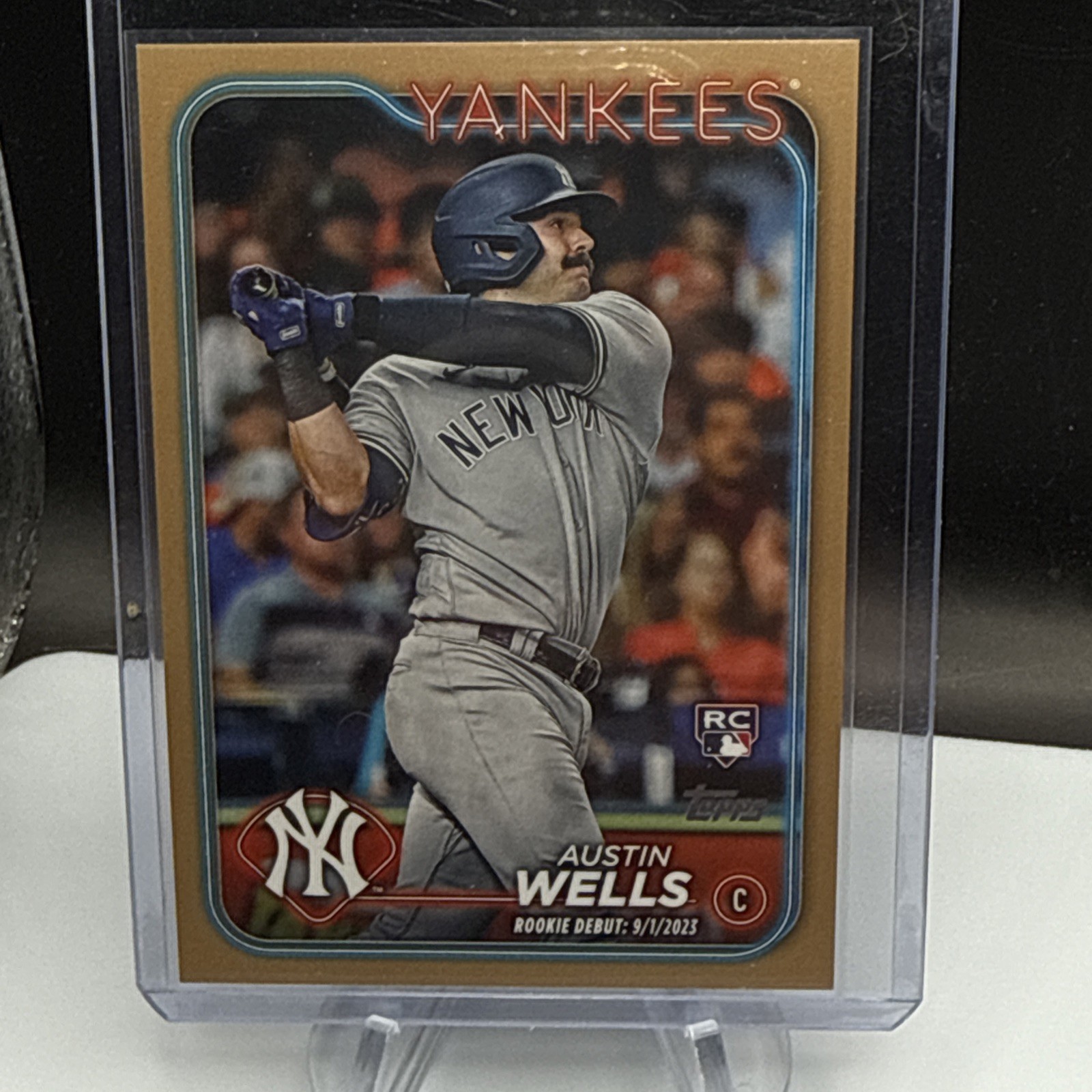 2024 Topps Update Austin Wells RC Gold Rainbow Foil Rookie #US325 Yankees