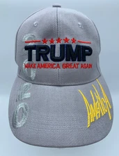 Trump Cap Hat Embroidered 2020 Make America Great Again MAGA Gray President 