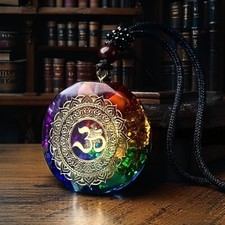 Natural Orgonite Crystal Pendant 7 Chakra Balance Talisman Women Men Necklace