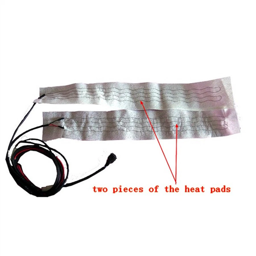 Car Winter Heated Steering Wheel Cover Heater Pad Carbon Fiber W/Round Switch - Image 2 of 4