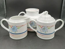 Toscany Japan Blue Lotus Tea Set Teapot Cream Sugar