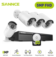 SANNCE 4K 8CH 8MP NVR 5MP PoE IP Security Camera System Outdoor 2 Way Audio AI