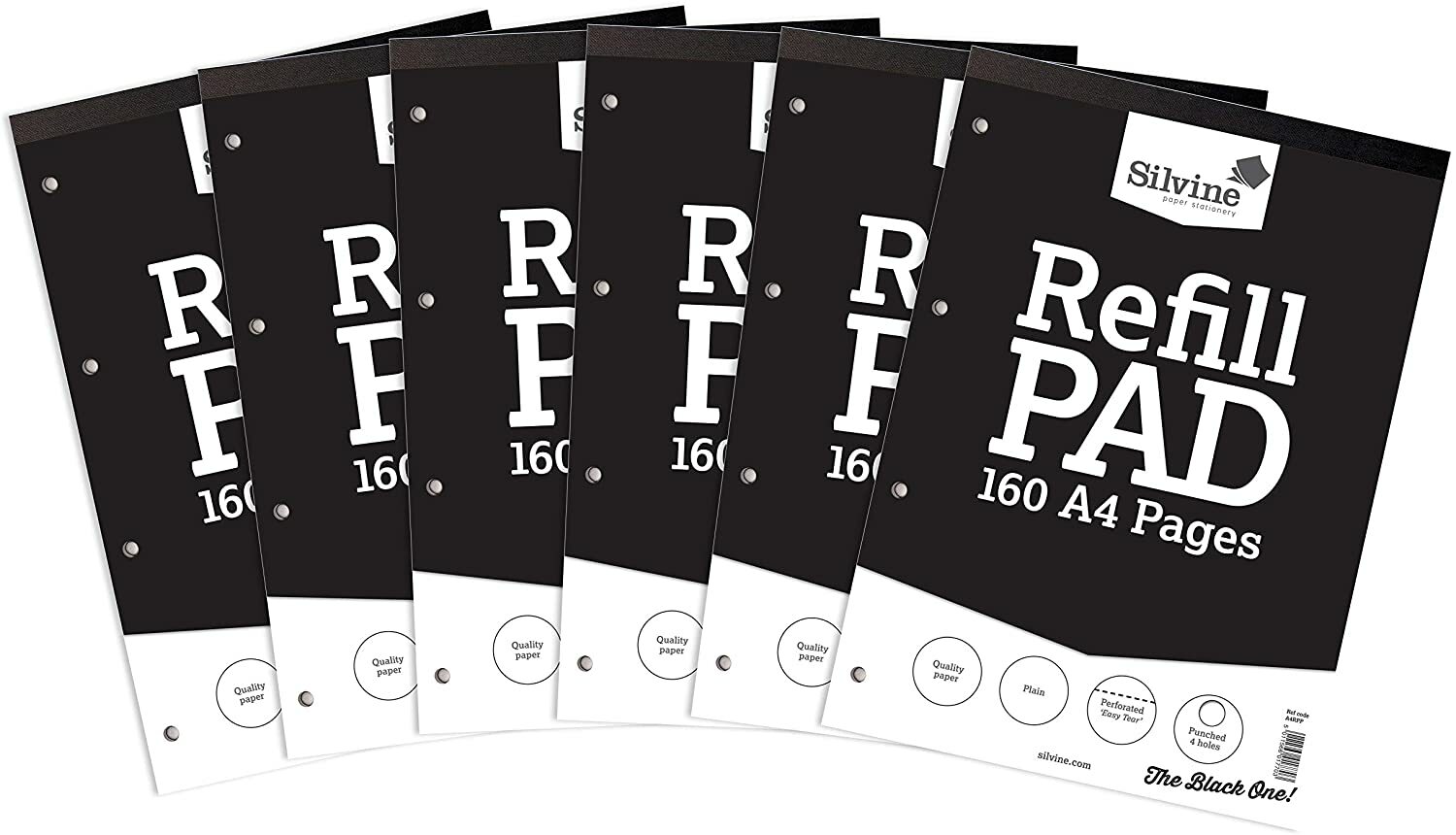 Silvine A4 160 Pages Punched Headbound Perforated Plain Refill Pad (A4RPP)