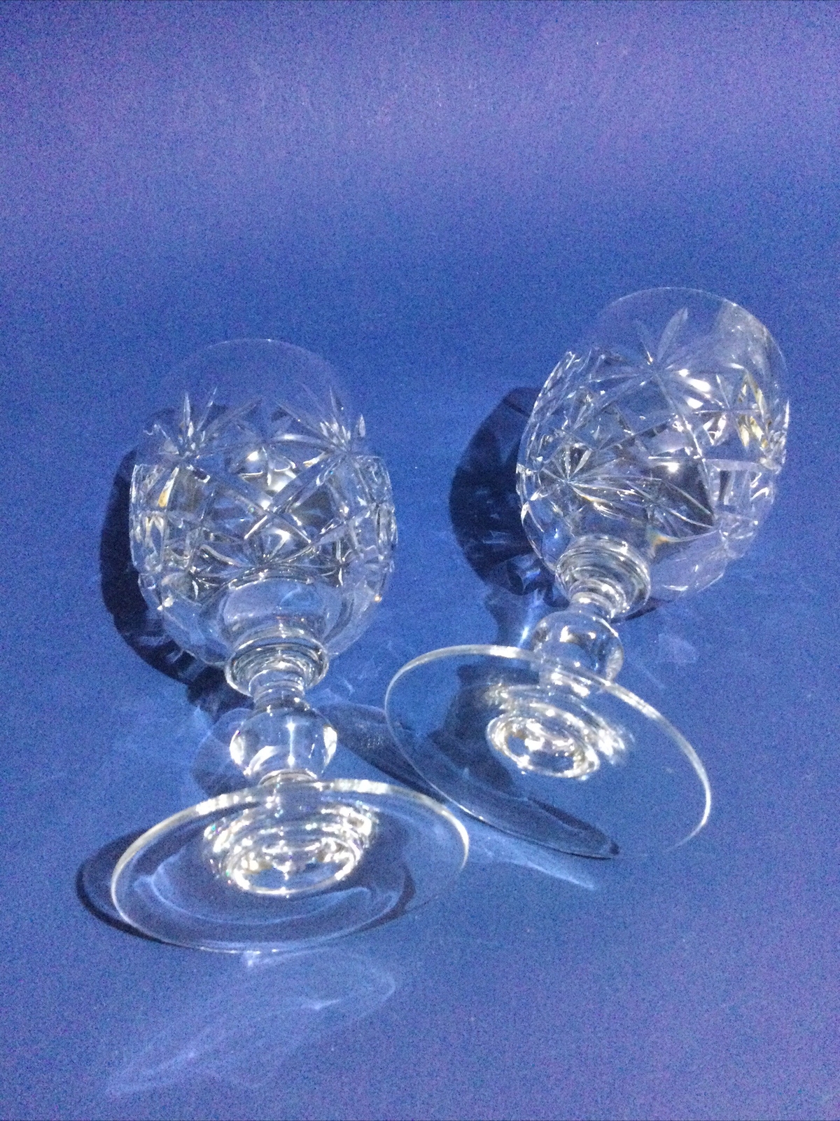 Crystal Glass 2 x Hand Cut Lead Crystal Wine Glasses eBay