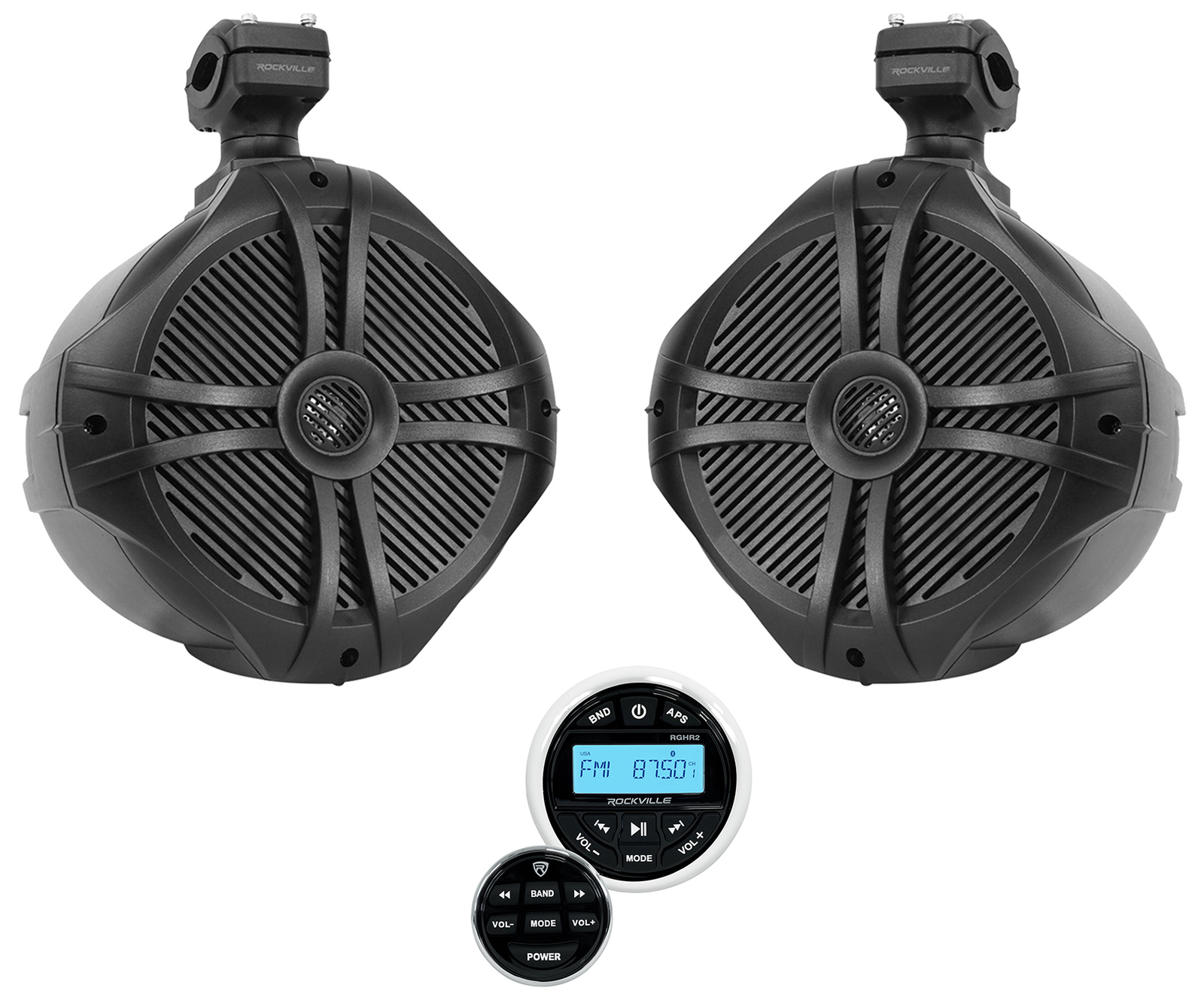 2 Rockville RWB90B Black 8 Динамиков на поворотной башне для морского вейкбординга ресивер 40590₽