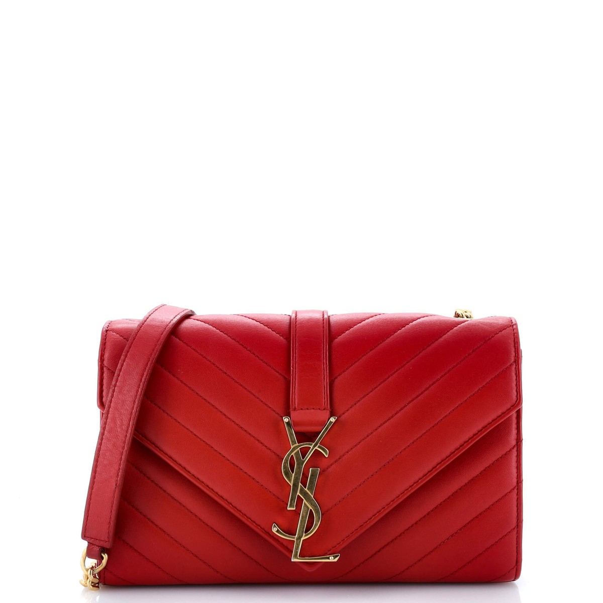 Saint Laurent Classic Monogram Envelope Satchel Matelasse Chevron