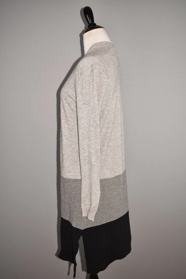 Cárdigan abierto tejido a rayas en bloques de colores texturizados JOSEPH A NEW $88 combo XS Foto 2 de 4