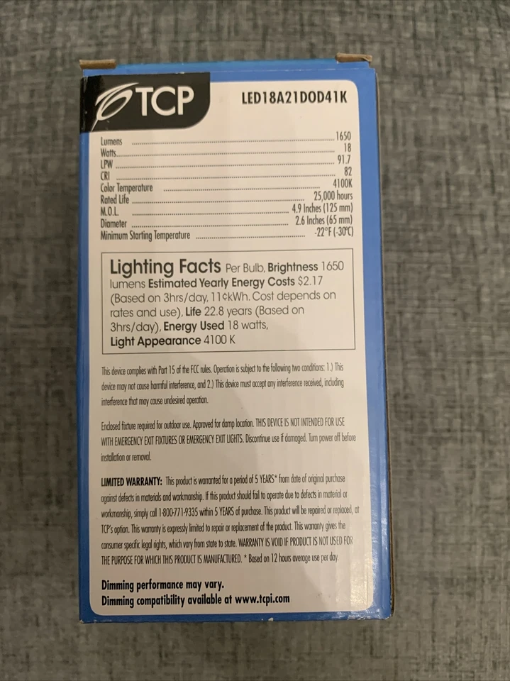 TCP Elite 75W Lightbulb 13W  2700K - Image 2 of 3