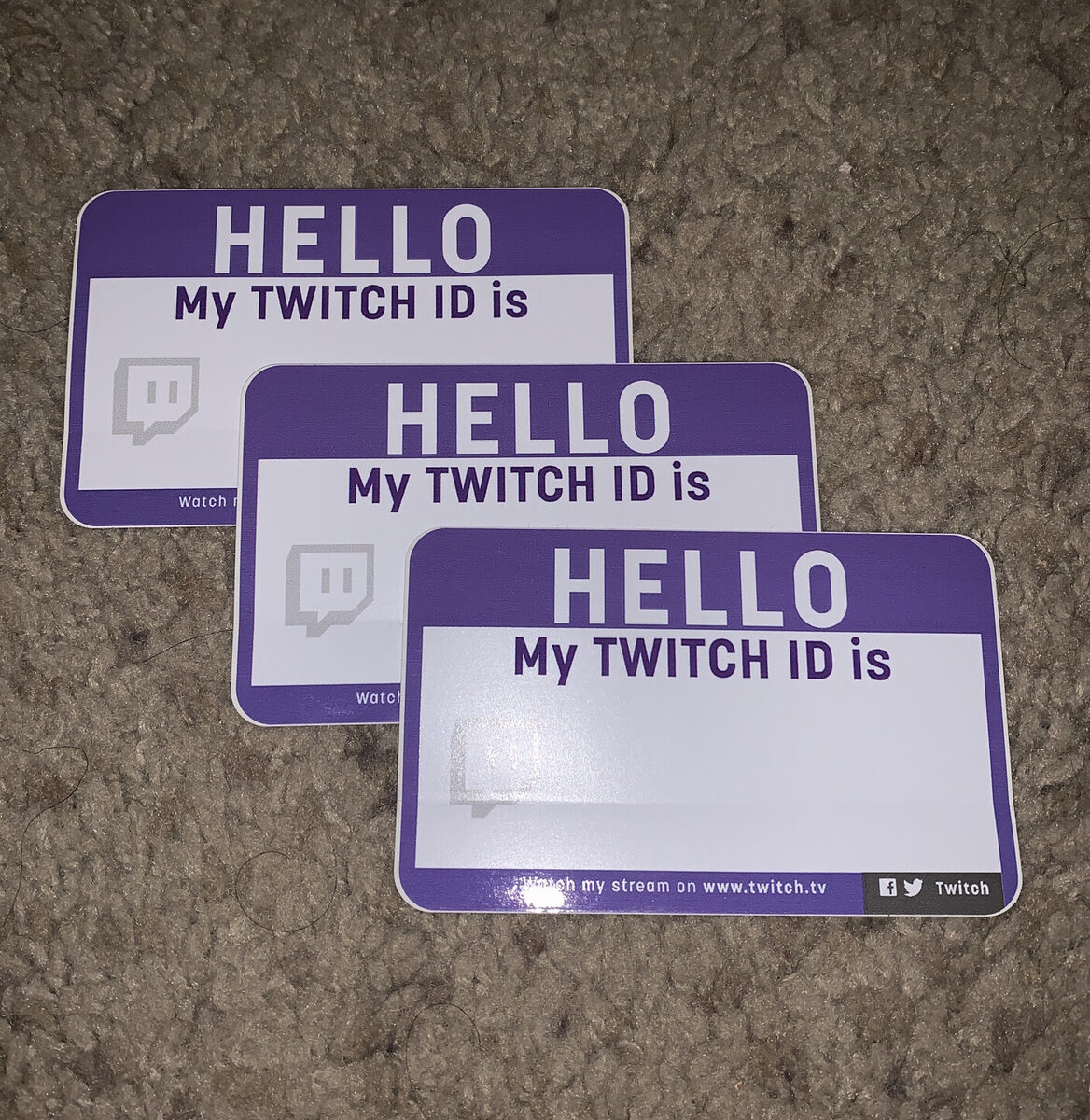 Twitch Hello My ID Is Name Tag Sticker RARE NEW PAX Prime 2015