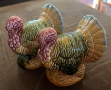 Lefton Turkey Salt and Pepper Shaker Set Thanksgiving H4631 Japan READ