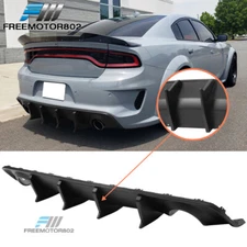 Fits 20-23 Charger Widebody IKON V3 Matte Black Rear Bumper Lip Diffuser 2PCS
