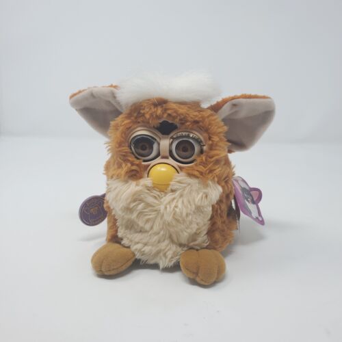 Vintage 1999 Brown/Tan Furby Model 70-800 W/Tags White Tuft & Tail Brown Eyes - Picture 1 of 13