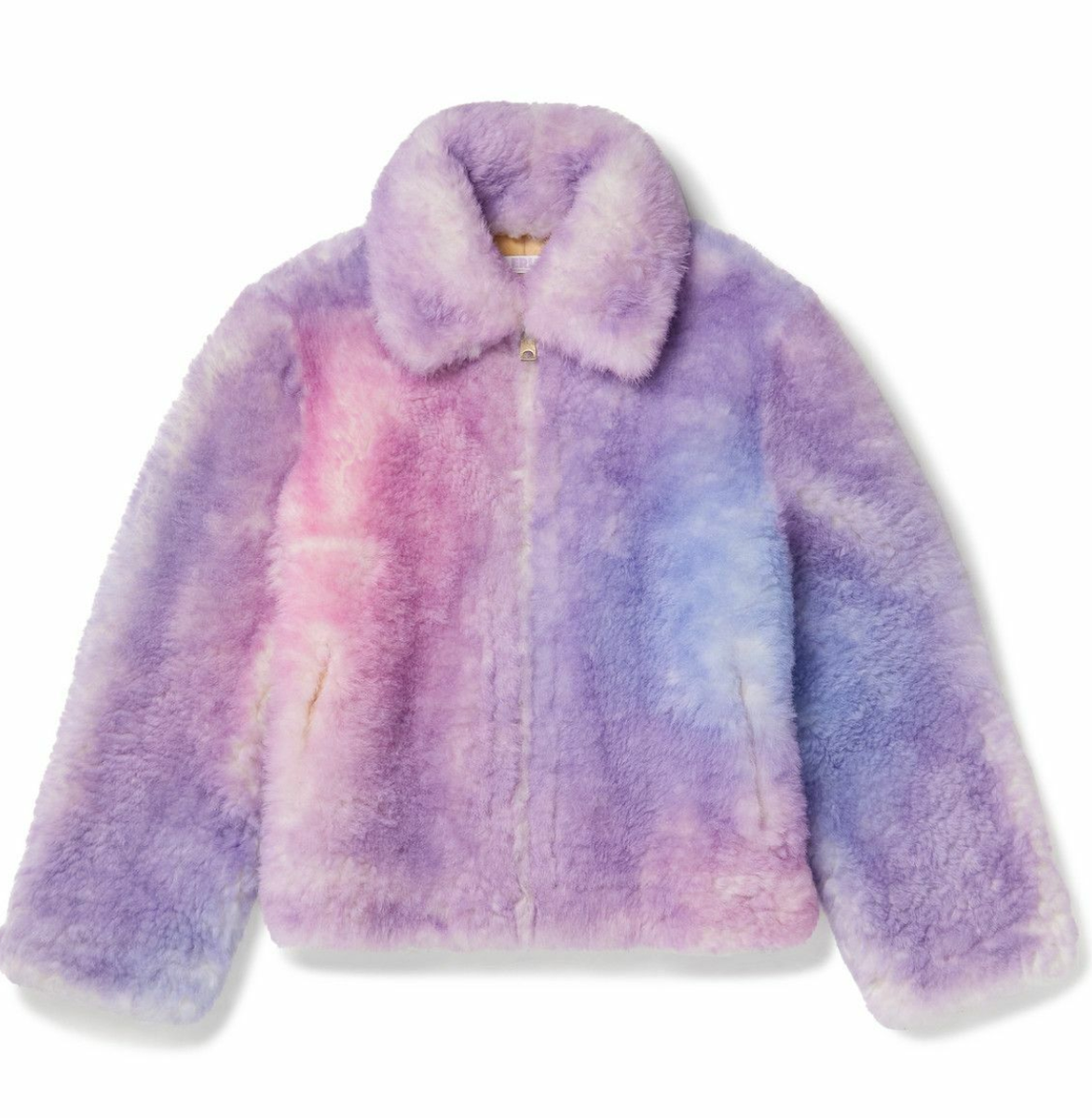 Erl Gradient Shearling Leather Coat in Pink size Medium | eBay
