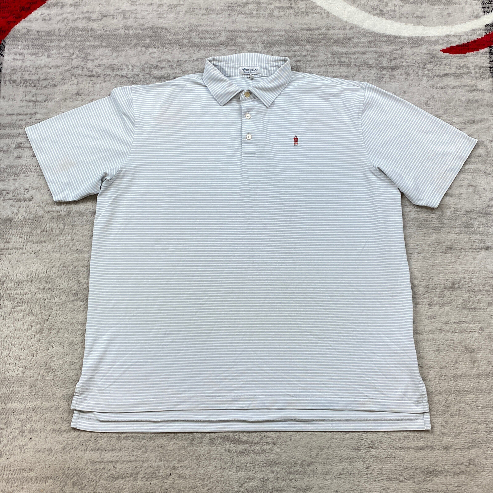 Peter Millar Summer Comfort Polo Shirt Extra Large Gray Performance Outdoors Men