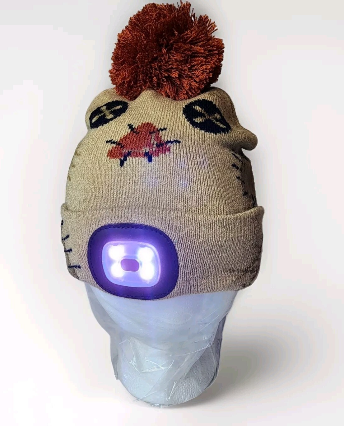 LED Pom Pom Beanie with Color-Changing Lights for Fall & Winter-image