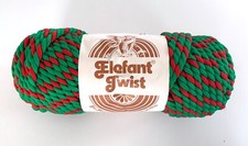 Elefant Twist Herculon Olefin Cord Rope Macrame Red  Green 7mm 50 yards