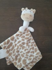 SL Home Fashions Brown White Giraffe Plush Lovey Security Blanket 12" lovie