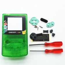 GBC Nintendo Game Boy Color Housing Shell Screen Clear Green Pikachu USA 