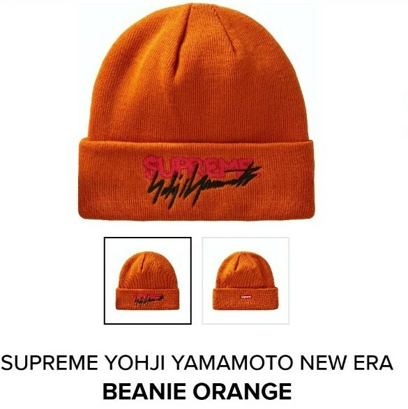 Bonnet orange 100% authentique Supreme Yohji Yamamoto New Era 