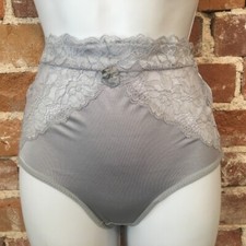 Rhonda Shear Steel Gray Lace Inset Seamless Lt Control Brief Panties New