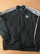 Adidas Boys Zip Up Jacket Black/White Age 11-12yrs