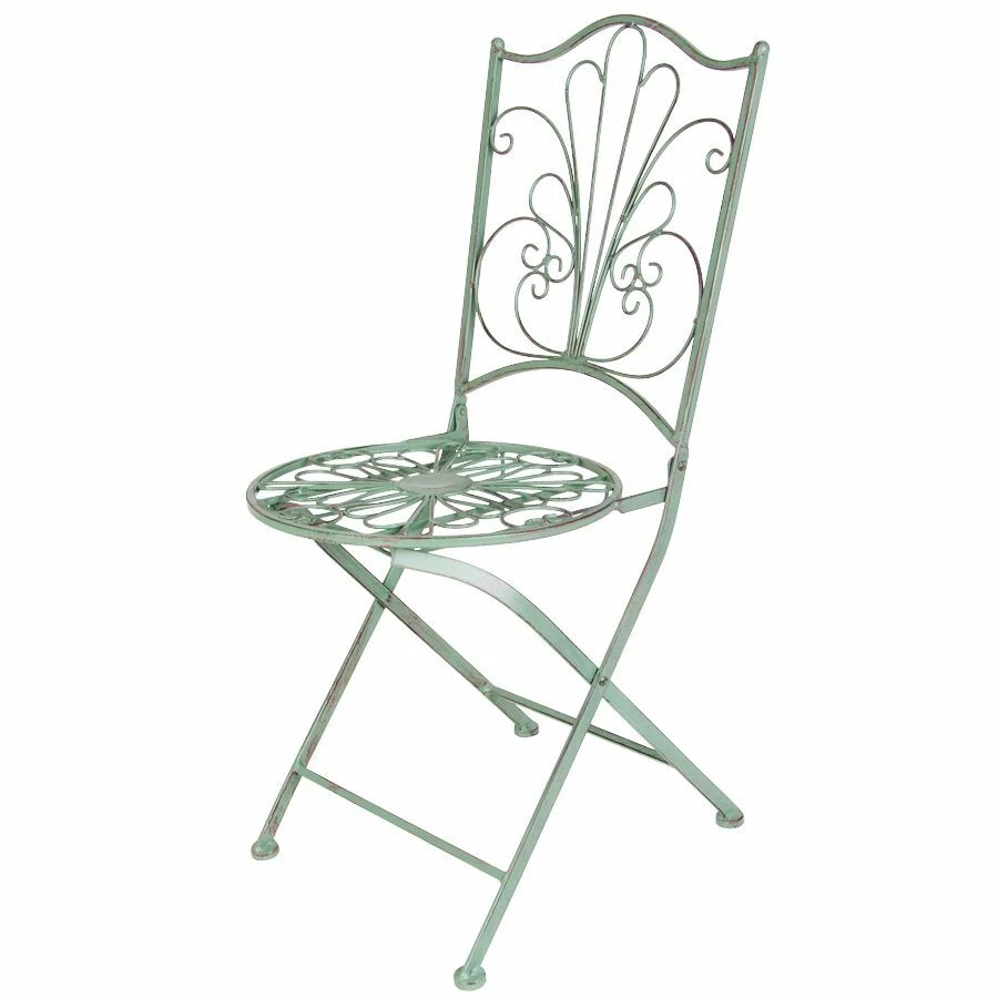 Ancien Métal Chaises Pliantes 2er-Set de Jardin Balcon en Dekostühle - Photo 3/4