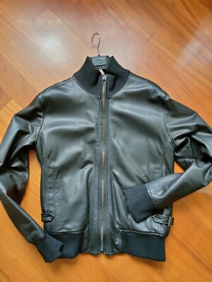 Bomberjacke Leder Pelle BIKKEMBERGS 52 XL Puff Down ''rules dsquared plein''