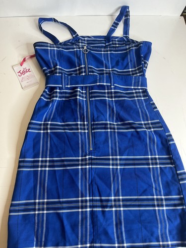 Justice Girls Traveler Dress 2pc Set / Belt T-shirt Black Blue Plaid Size 12 - Picture 4 of 4