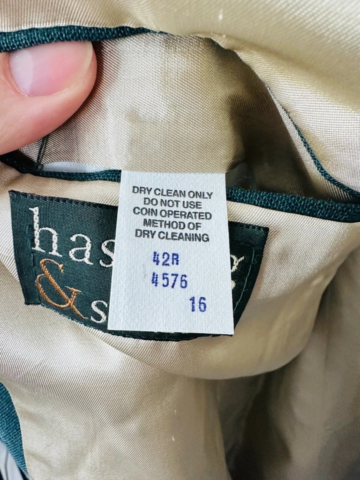 Chaqueta de traje de ocio vintage Hastings & Smith para hombre años 80 verde maestro talla 42R Foto 3 de 4