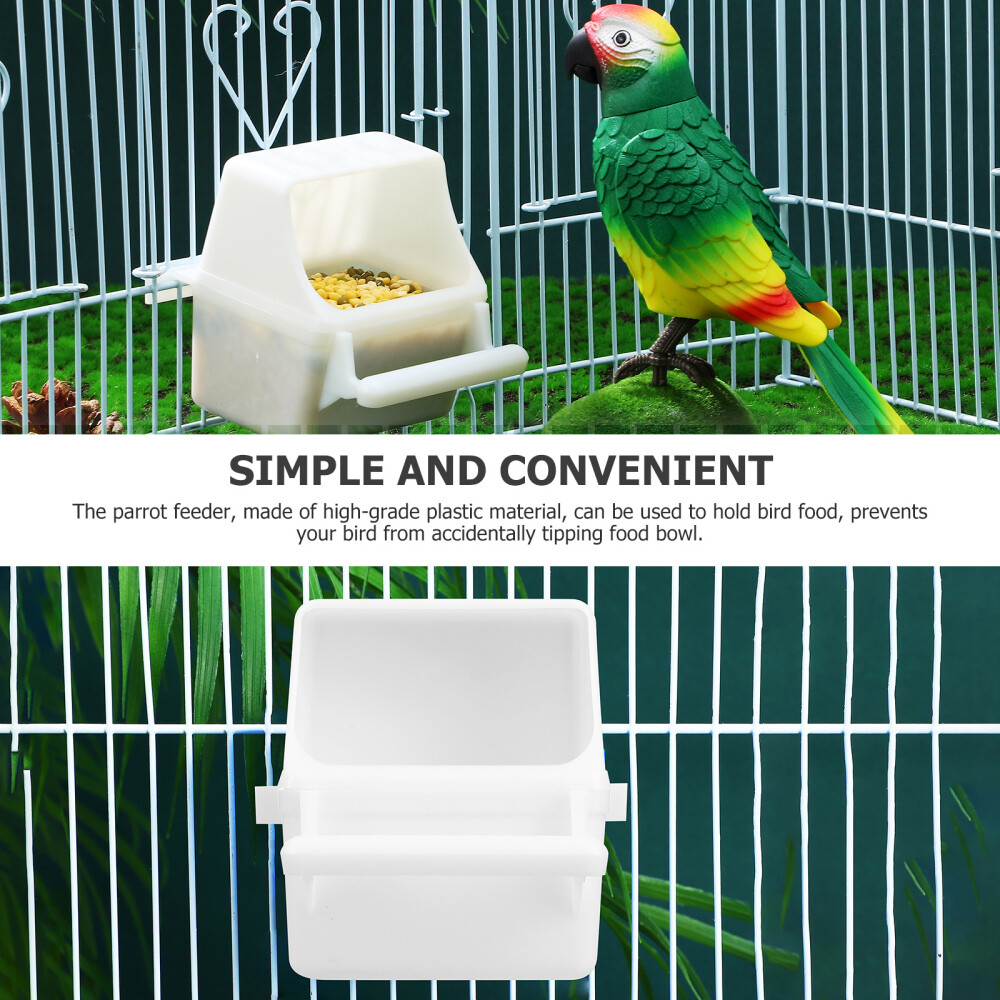 Silver Stainless Steel Parrot Feeding Cups | Hanging Bird Cage Bowls For Parakeets, Small & Medium Birds